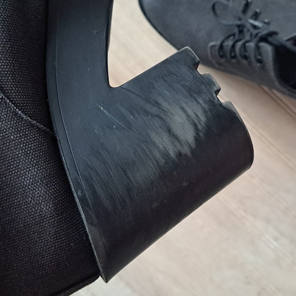 DIVIDED H&M Black Chunky Y2K Platform Lace-Up Edgy Trendy Bold Heel Shoes - Picture 10 of 13